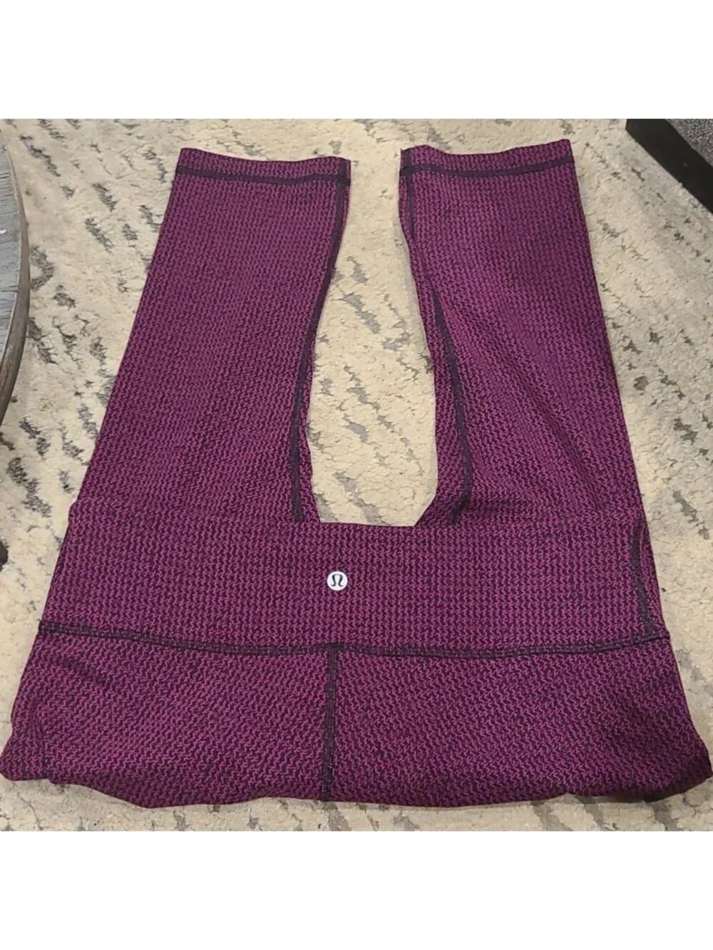 Lululemon Wunder Under Crop III Teeny Tooth Deep Fuchsia Black